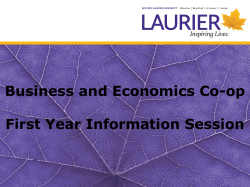 Business and Economics Co-op First Year Information