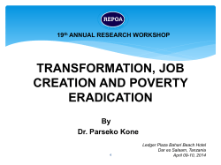 Transformation, Job Creation and Poverty Eradication by Dr