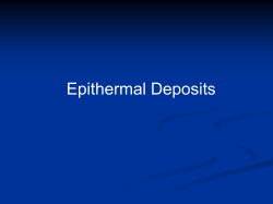 Epithermal deposits