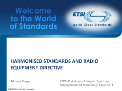 Harmonised standards and RE Directive