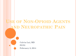 Use of Non-Opioid Agents and Neuropathic Pain Calvin Lui, MD