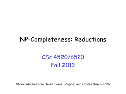 Reducing NP-Complete Problems