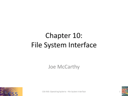 UWB CSS 430 Operating Systems: File System Interface