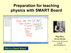 Preparation for teaching physics with SMART Board