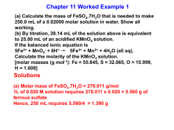 Worked Examples: Chapter 11