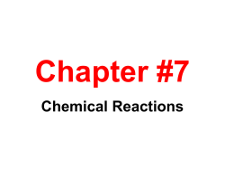 Ch #7 Chemical Reactions
