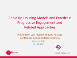 Rapid Re-housing: Why does it work so well? Housing First Partners