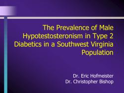 The Prevalence of Male Hypotestosteronism in Type 2 Diabetics in a