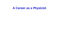A Career as a Physicist - Physical Research Laboratory