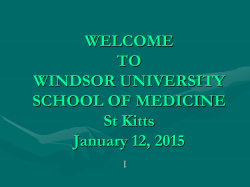 WINDSOR UNIVERSITY SCHOOL OF MEDICINE St Kitts Sept 11
