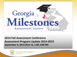 Fall Assessment Conference Georgia Milestones Part 2, September