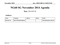NG60 SG November 2014 Meeting Agenda