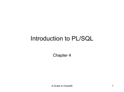 Chapter 4: Introduction to PL/SQL