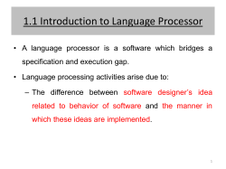 Introduction to Language Processor
