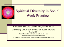 SW 870 Spiritual Aspects of Social Work Practice