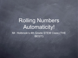 Rolling Numbers P.P. - Baltimore City Public Schools