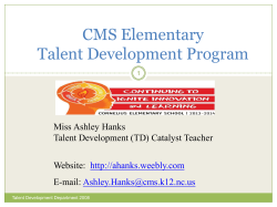 CMS Elementary Talent Development Program