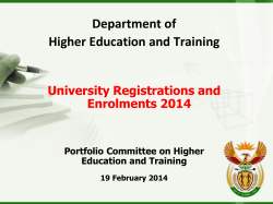 University Registrations and Enrolments 2014