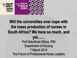 KZN 2014 The Future Practice of Nursing