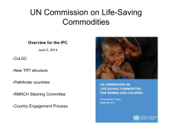 RMNCH Steering Committee and the implementation of the UN