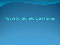 Poverty Review Questions