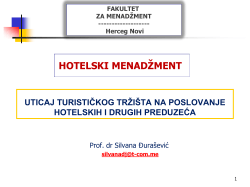 Turističko tržište i njihov uticaj na poslovanje hotelskih preduzeća