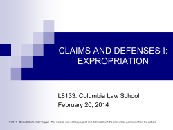 Claims and Defenses Expropriation