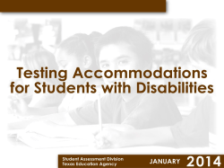 Testing Accomodations - Donna Independent School District