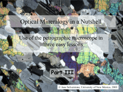 Optical Mineralogy Tutorial 3-1