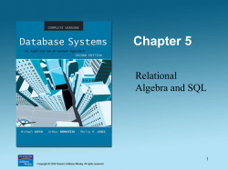 Relational Algebra and SQL