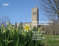 Tax Presentation (Slides) - University of Western Ontario