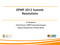 EPWP 2012 Summit Resolution