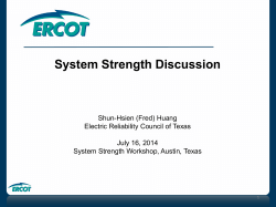 System Strength Workshop 07162014