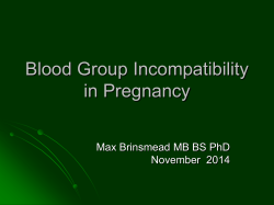 Blood Group Incompatibility in Pregnancy