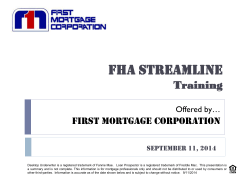 FHA Streamline Refinance Training