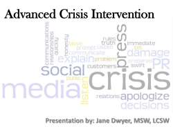Advanced Crisis Intervention: Contemporary Approaches for the