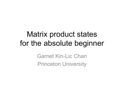 Matrix product states for the absolute beginner
