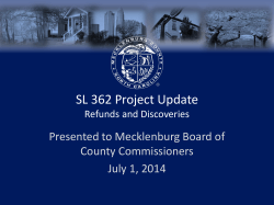 Joyner - Update on Mecklenburg County Reappraisal