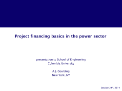 AJ Goulding, 2014 Oct 24 - Project Financing Basics in the Power