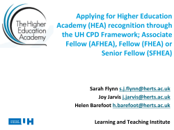 Recognition as a Professional Teacher in HE: The Higher