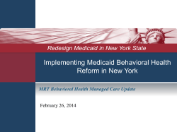 BH MRT Update - NYS Council for Community Behavioral Healthcare