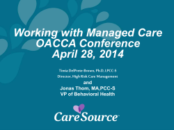 Working with Managed Care