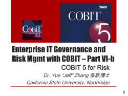 COBIT 5 for Risk - California State University, Northridge