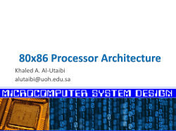 The 8086 Microprocessor and its Architecture