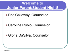 Click here for Fall 2014 Junior Parent Night Powerpoint Presentation