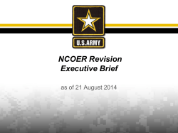 The 2015 NCOER Brief