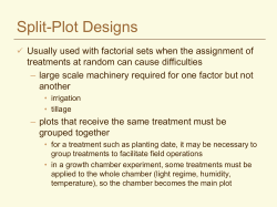 Split-Plot Designs - Crop and Soil Science
