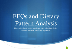 Fellows Presentation FFQs and Dietary Pattern Analysis