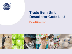 GDSN Major Release Trade Item Unit Descriptor