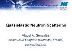 Gonzalez M: Quasi-elastic neutron scattering